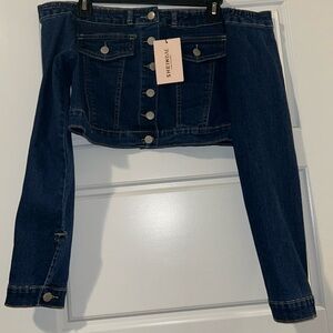 Off Shoulder Cropped Denim Top NWT
